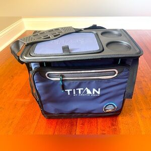 Titan Collapsible Soft Cooler Shoulder Strap, Carry, 40-Can, Beach, Blue, NEW
